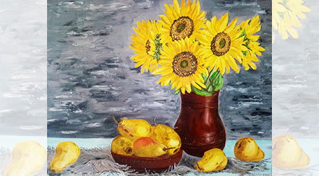 Sunflowers and pears